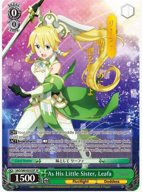 Weiss Schwarz - Sword Art Online -Alicization- Vol.2 As His Little Sister, Leafa (SP)