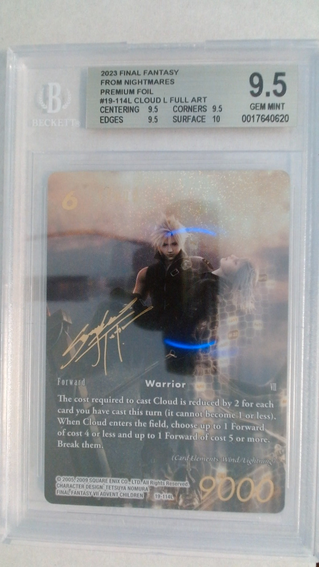 Final Fantasy From Nightmares - Cloud Full Art Signature Foil BGS 9.5 #0017640620