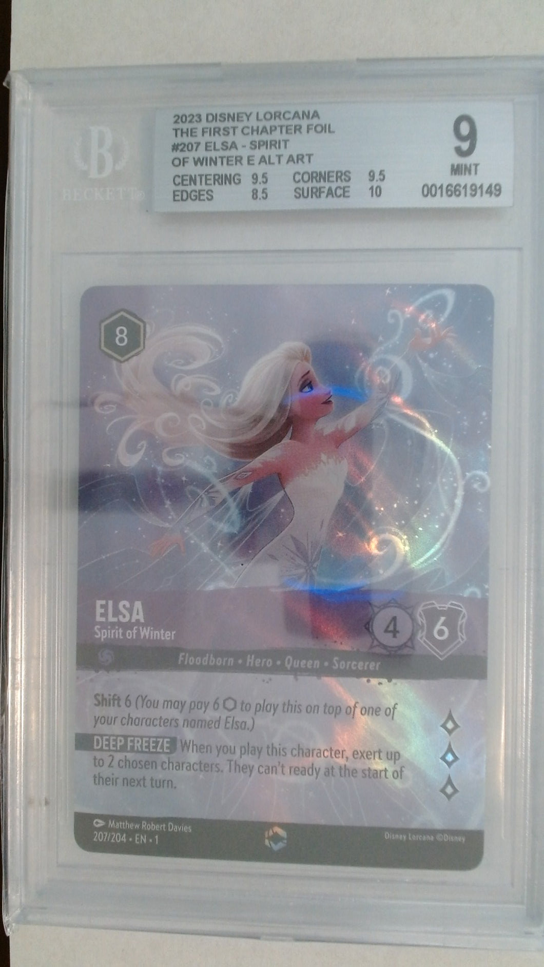 Lorcana The First Chapter - Elsa Spirit of Winter Enchanted Foil BGS 9 #0016619149