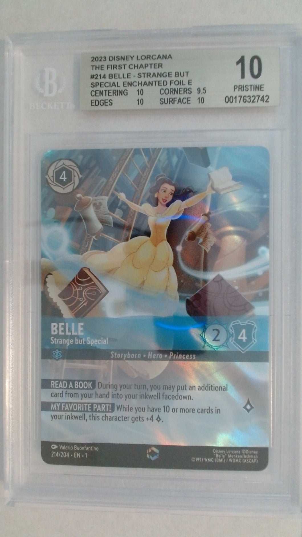Lorcana The First Chapter - Belle Strange but Special Enchanted Foil BGS 10 #0017632742