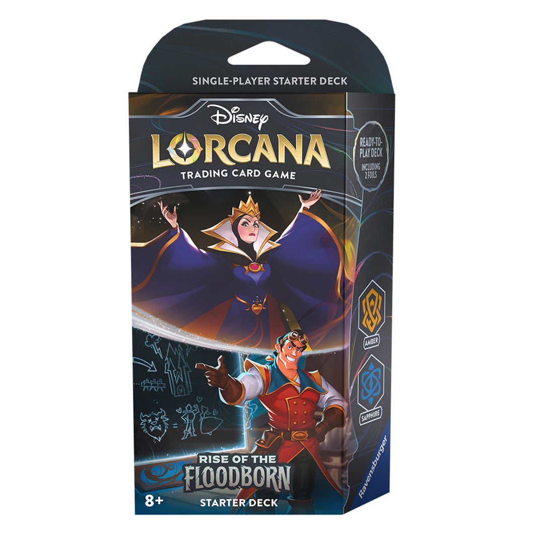 Disney Lorcana Trading Card Game: Rise of the Floodborn Amber and Sapphire Starter Deck